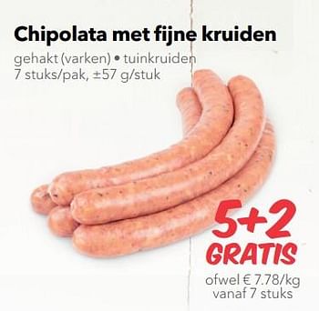 Promoties Chipolata met fijne kruiden - Huismerk - Buurtslagers - Geldig van 27/07/2018 tot 02/08/2018 bij Buurtslagers