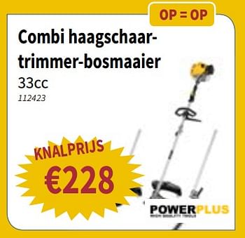 Promotions Combi haagschaartrimmer-bosmaaier - Powerplus - Valide de 19/07/2018 à 01/08/2018 chez Cevo Market