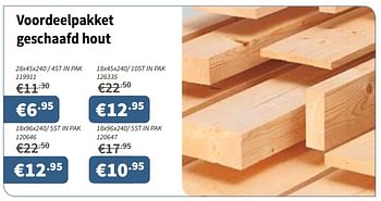 Promoties Promopak geschaafd hout - Huismerk - Cevo - Geldig van 19/07/2018 tot 01/08/2018 bij Cevo Market