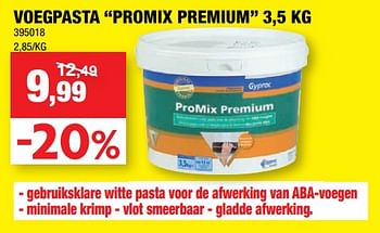 Promotions Voegpasta promix premium - Gyproc - Valide de 18/07/2018 à 29/07/2018 chez Hubo