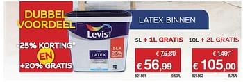 Promoties Latex binnen - Levis - Geldig van 18/07/2018 tot 29/07/2018 bij Hubo