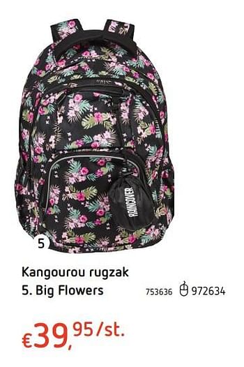 ticket Allergisch Maak leven Big Kangourou rugzak big flowers - Promotie bij Dreamland