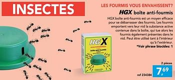 Promotions Hgx boîte anti -fourmis - HG - Valide de 18/07/2018 à 29/07/2018 chez Hubo