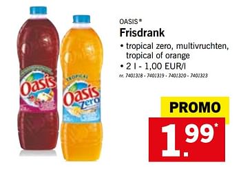 Promoties Frisdrank - Oasis - Geldig van 30/07/2018 tot 04/08/2018 bij Lidl