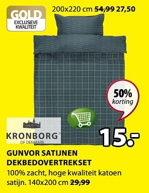 Promoties Gunvor satijnen dekbedovertrekset - Kronborg - Geldig van 16/07/2018 tot 31/07/2018 bij Jysk