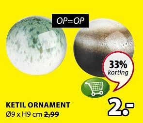 Promoties Ketil ornament - Huismerk - Jysk - Geldig van 16/07/2018 tot 31/07/2018 bij Jysk