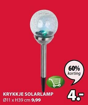 Promotions Krykkje solarlamp - Produit Maison - Jysk - Valide de 16/07/2018 à 31/07/2018 chez Jysk