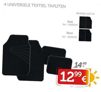 Promoties 4 universele textiel tapijten - Huismerk - Auto 5  - Geldig van 18/07/2018 tot 15/08/2018 bij Auto 5