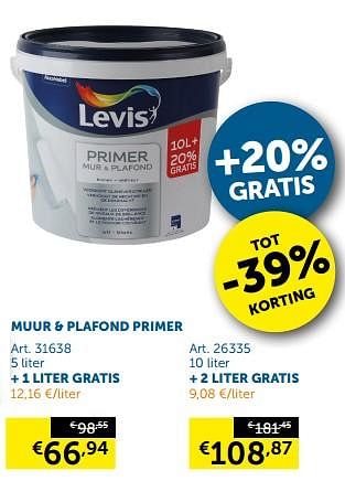 Promotions Muur + plafond primer - Levis - Valide de 24/07/2018 à 20/08/2018 chez Zelfbouwmarkt