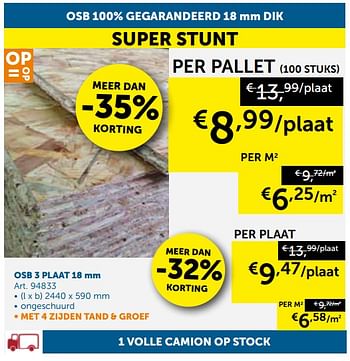 Promoties Osb 3 plaat - Huismerk - Zelfbouwmarkt - Geldig van 24/07/2018 tot 20/08/2018 bij Zelfbouwmarkt