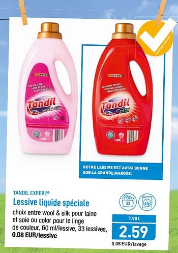 TANDIL EXPERT® Lessive liquide spéciale bon marché chez ALDI