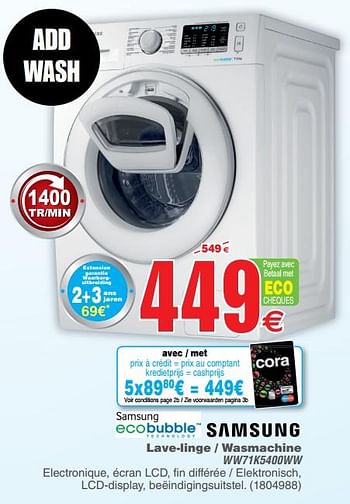 Samsung Samsung lave-linge - wasmachine - En promotion chez Cora