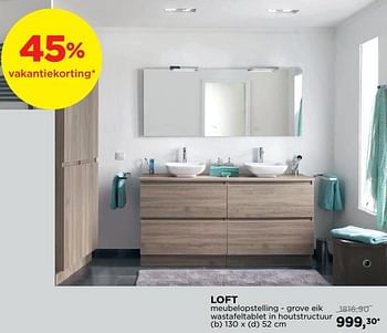 Promoties Loft badkamermeubelen meubelopstelling - Storke - Geldig van 01/08/2018 tot 02/09/2018 bij X2O
