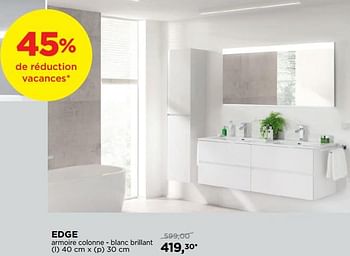 Promoties Edge armoire colonne - blanc brillant - Storke - Geldig van 01/08/2018 tot 02/09/2018 bij X2O