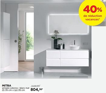 Promotions Mitra armoire colonne - blanc mat - Balmani - Valide de 01/08/2018 à 02/09/2018 chez X2O