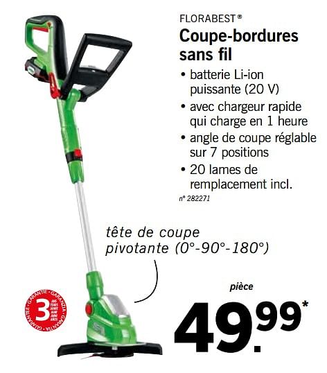 Flora Best Florabest Coupe-bordures Sans Fil - En Promotion Chez Lidl