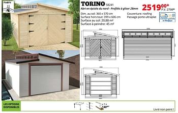 Promotions Garages en bois torino - Produit maison - Dema - Valide de 01/07/2018 à 31/12/2018 chez Dema