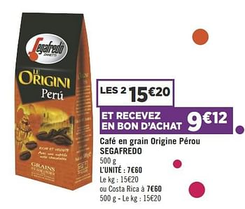 Segafredo Origini Peru Café En Grains 1Kg 