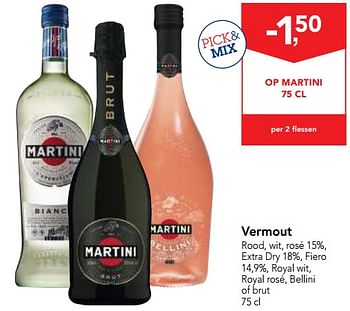 Promotions -1,50 op martini 75 cl per 2 flessen - Martini - Valide de 01/08/2018 à 14/08/2018 chez Makro
