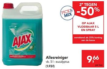 Promoties Ajax allesreiniger eucalyptus - Ajax - Geldig van 01/08/2018 tot 14/08/2018 bij Makro