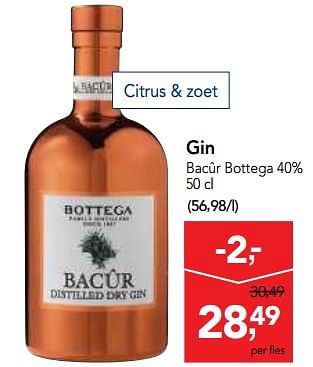 Promoties Gin bacûr botteg - Bacûr Botteg - Geldig van 01/08/2018 tot 14/08/2018 bij Makro