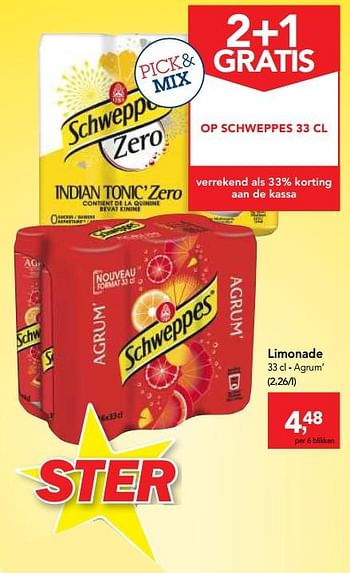 Promoties Limonade agrum` - Schweppes - Geldig van 01/08/2018 tot 14/08/2018 bij Makro