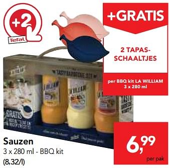 Promoties Sauzen bbq kit - La William - Geldig van 01/08/2018 tot 14/08/2018 bij Makro