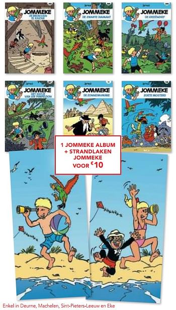 Promotions 1 jommeke album + strandlaken jommeke voor € 10 - Produit maison - Makro - Valide de 01/08/2018 à 14/08/2018 chez Makro