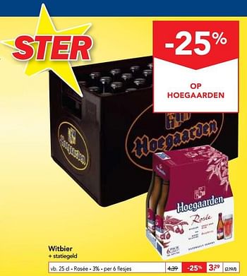 Promoties Witbier rosée - Hoegaarden - Geldig van 01/08/2018 tot 14/08/2018 bij Makro