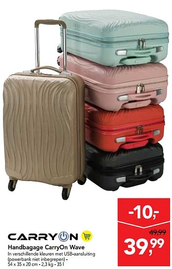 Promoties Handbagage carryon wave - CarryOn - Geldig van 01/08/2018 tot 14/08/2018 bij Makro