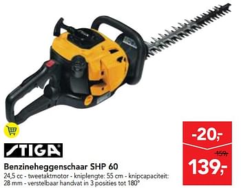 Promoties Stiga benzineheggenschaar shp 60 - Stiga - Geldig van 01/08/2018 tot 14/08/2018 bij Makro