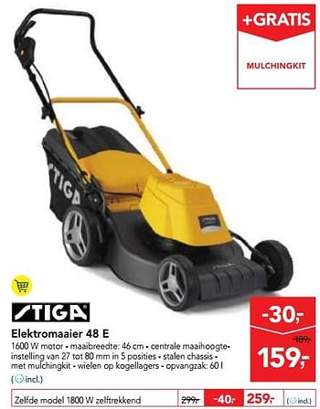 Promoties Stiga elektromaaier 48 e - Stiga - Geldig van 01/08/2018 tot 14/08/2018 bij Makro