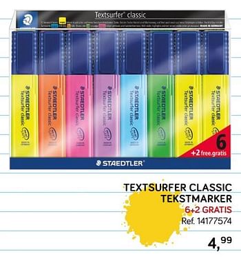 Promotions Textsurfer classic tekstmarker - Staedtler - Valide de 31/07/2018 à 11/09/2018 chez Supra Bazar
