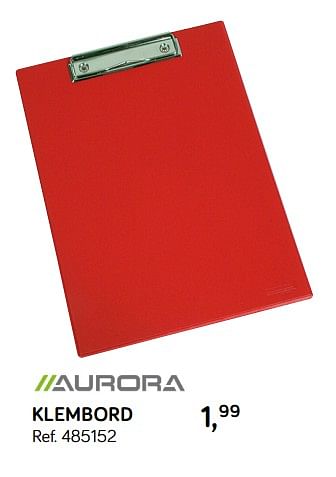 Promoties Aurora klembord - Aurora - Geldig van 31/07/2018 tot 11/09/2018 bij Supra Bazar