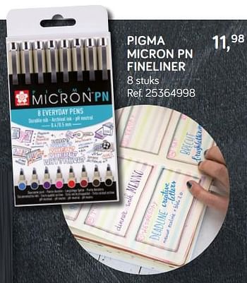 Promoties Pigma micron pn fineliner - Talens - Geldig van 31/07/2018 tot 11/09/2018 bij Supra Bazar