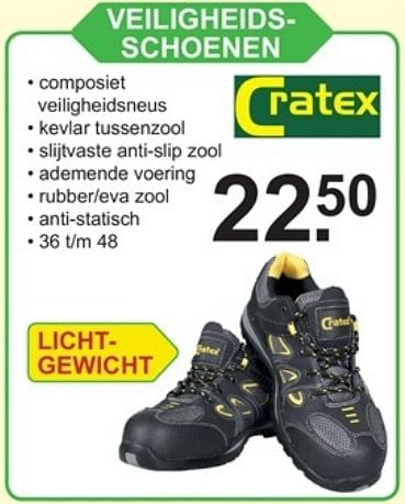 Cratex Veiligheids schoenen Promotie bij Van Cranenbroek