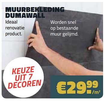 Promoties Muurbekleding dumawall - Dumawall - Geldig van 01/08/2018 tot 31/08/2018 bij Bouwcenter Frans Vlaeminck
