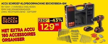 Promoties Black+decker accu schroef-klopboormachine bdchd18boa-qw - Black & Decker - Geldig van 01/08/2018 tot 31/08/2018 bij Bouwcenter Frans Vlaeminck