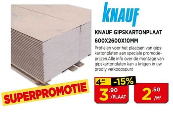 Promoties Knauf gipskartonplaat - Knauf - Geldig van 01/08/2018 tot 31/08/2018 bij Bouwcenter Frans Vlaeminck