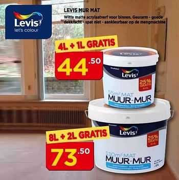 Promoties Levis mur mat - Levis - Geldig van 01/08/2018 tot 31/08/2018 bij Bouwcenter Frans Vlaeminck