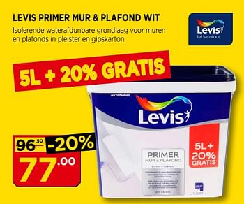 Promoties Levis primer mur + plafond wit - Levis - Geldig van 01/08/2018 tot 31/08/2018 bij Bouwcenter Frans Vlaeminck