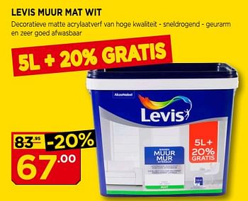 Promoties Levis verf mat wit - Levis - Geldig van 01/08/2018 tot 31/08/2018 bij Bouwcenter Frans Vlaeminck