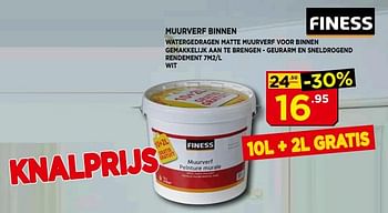 Promotions Muurverf binnen - Finess - Valide de 01/08/2018 à 31/08/2018 chez Bouwcenter Frans Vlaeminck