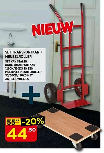 Promoties Set transportkar + meubelroller - Huismerk - Bouwcenter Frans Vlaeminck - Geldig van 01/08/2018 tot 31/08/2018 bij Bouwcenter Frans Vlaeminck