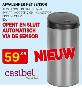 Promoties Afvalemmer met sensor - Casibel - Geldig van 01/08/2018 tot 31/08/2018 bij Bouwcenter Frans Vlaeminck