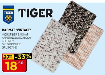 Promoties Badmat vintage - Tiger - Geldig van 01/08/2018 tot 31/08/2018 bij Bouwcenter Frans Vlaeminck