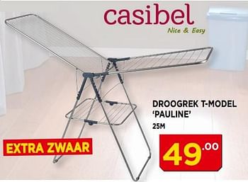 Promoties Droogrek t-model pauline - Casibel - Geldig van 01/08/2018 tot 31/08/2018 bij Bouwcenter Frans Vlaeminck