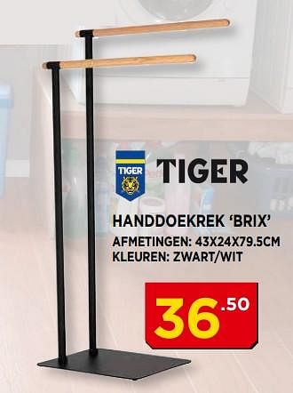 Promoties Handdoekrek brix - Tiger - Geldig van 01/08/2018 tot 31/08/2018 bij Bouwcenter Frans Vlaeminck