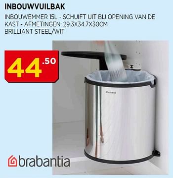 Promoties Inbouwvuilbak - Brabantia - Geldig van 01/08/2018 tot 31/08/2018 bij Bouwcenter Frans Vlaeminck