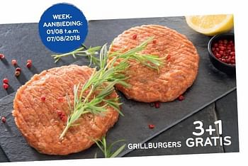 Promoties Grillburgers 3+1 gratis - Huismerk - Alvo - Geldig van 01/08/2018 tot 07/08/2018 bij Alvo